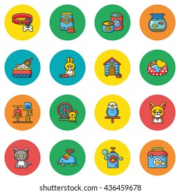 icon set pet vector