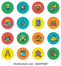 icon set pet vector