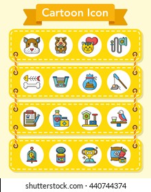 icon set pet vector
