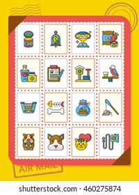 icon set pet vector