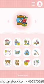 icon set pet vector