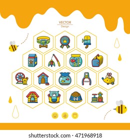 icon set pet vector