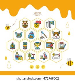 icon set pet vector