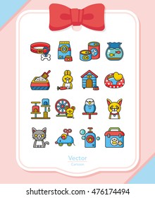 icon set pet vector