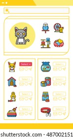 icon set pet vector