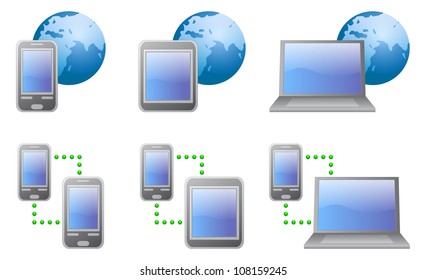 icon set; Phone; Tablet;  Laptop; isolated vector illustration