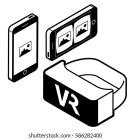 icon set phone and vr