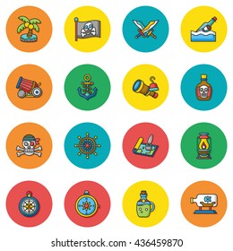 icon set pirate vector