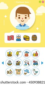 icon set pirate vector