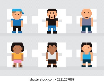 Symbolsatz für Pixelmenschen