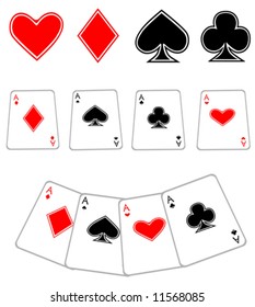 icon set of playing cards, vector