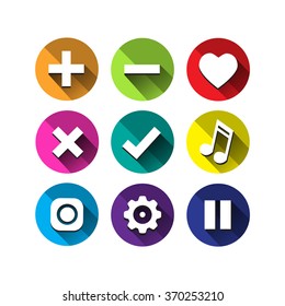 icon set, Plus, Minus, heart,wrong, setting, pause etc. saved 8 icon