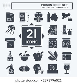Icon Set Poison. related to Education symbol. glyph style. simple design editable. simple illustration