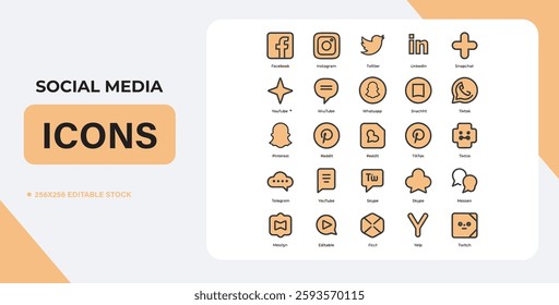 Icon set of popular social applications with rounded corners. Social media icons modern design on transparent background for your design. Vector set EPS 10