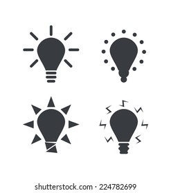 Icon set process of generating ideas to solve problems, birth of the brilliant ideas - vector