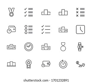 Icon set of productivity. Editable vector pictograms isolated on a white background. Trendy outline symbols for mobile apps and website design. Premium pack of icons in trendy line style.