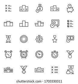 Icon set of productivity. Editable vector pictograms isolated on a white background. Trendy outline symbols for mobile apps and website design. Premium pack of icons in trendy line style.