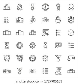 Icon set of productivity. Editable vector pictograms isolated on a white background. Trendy outline symbols for mobile apps and website design. Premium pack of icons in trendy line style.
