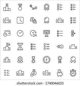 Icon set of productivity. Editable vector pictograms isolated on a white background. Trendy outline symbols for mobile apps and website design. Premium pack of icons in trendy line style.