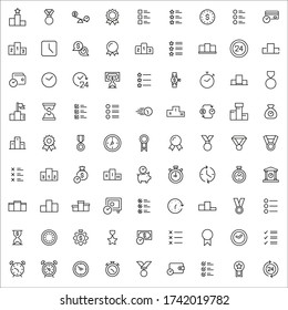 Icon set of productivity. Editable vector pictograms isolated on a white background. Trendy outline symbols for mobile apps and website design. Premium pack of icons in trendy line style.