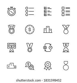 Icon set of productivity. Editable vector pictograms isolated on a white background. Trendy outline symbols for mobile apps and website design. Premium pack of icons in trendy line style.