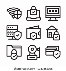 Icon Set Protection Security for different seasons Line