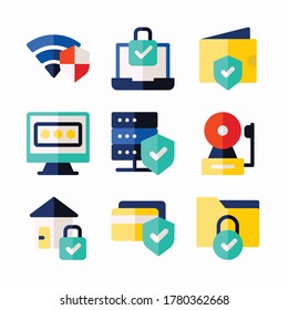 Seguridad de protección de conjunto de iconos para diferentes temporadas Color