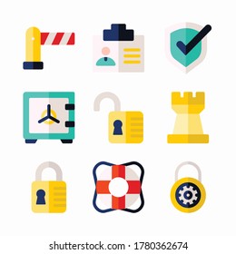 Icon Set Protection Security for different seasons Color