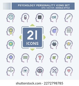 Icon Set Psychology Personality. related to Psychology Personality symbol. simple design editable. simple illustration