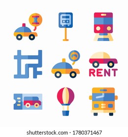 Juego de iconos Transporte público para diferentes temporadas Color