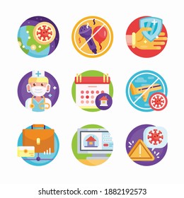 Icon Set Quarantine for different seasons Color