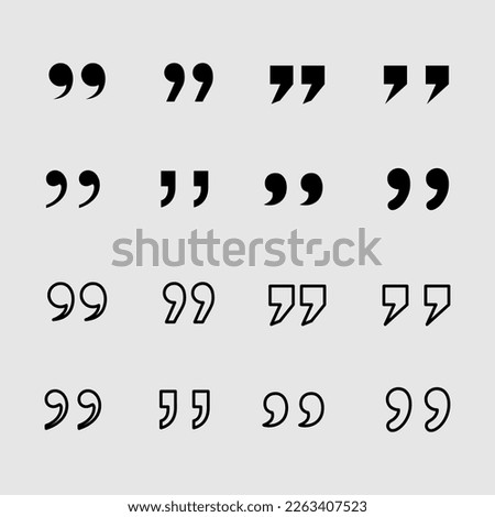 Icon set of Quotes. Set of black quote mark on isolated background. Quote marks. Vector illustration..eps