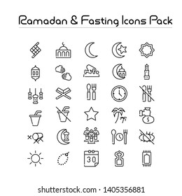 an icon set of Ramadan and fasting