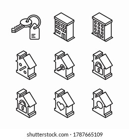 Icon Set Real Estate for different seasons Line