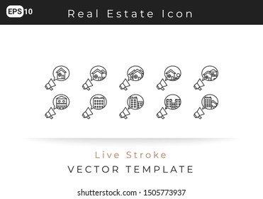 Icon Set Real Estate For Website, Infographic Element. Vector Illustration