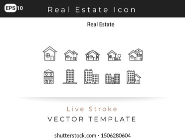 Icon Set Real Estate For Website, Infographic Element. Vector Illustration