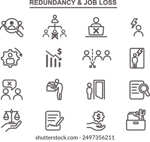  Conjunto de iconos de redundancia conjunto de iconos de línea moderna - iconos de trazo editables 