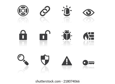 Icon set - Reflection - Security - Illustration