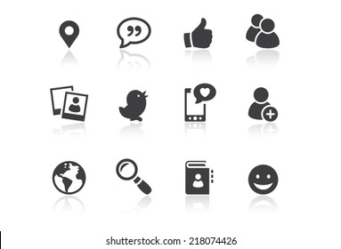 Icon set - Reflection - Social Media - Illustration