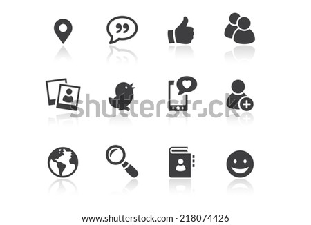 Icon set - Reflection - Social Media - Illustration