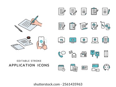 Icon set related to application