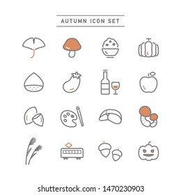 icon set related to autumn.