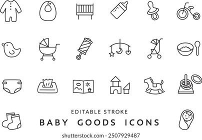 Icon set related to childcare