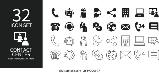Icon set related to contact center