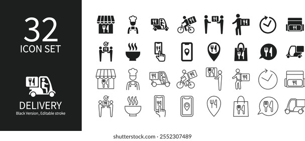 Icon set related to delivery