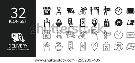Icon set related to delivery