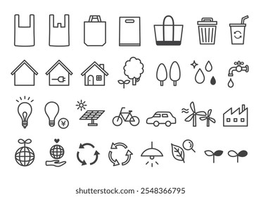 Icon set related to ecology