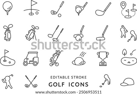Icon set related to golf
