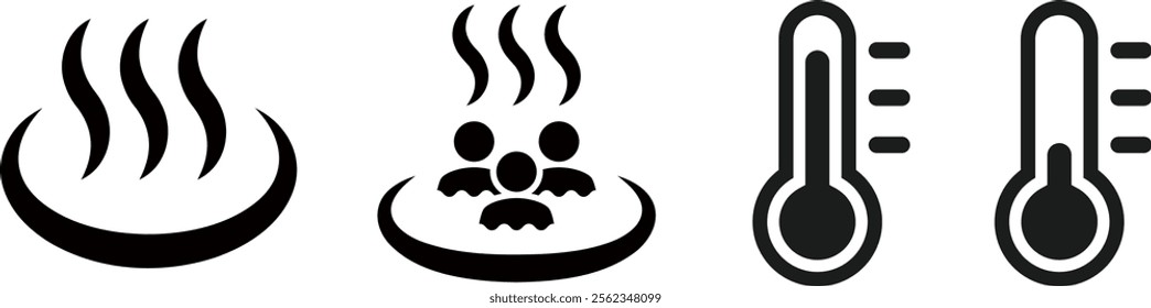 Icon set related to hot spring