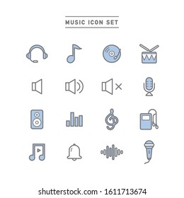 icon set related to music.